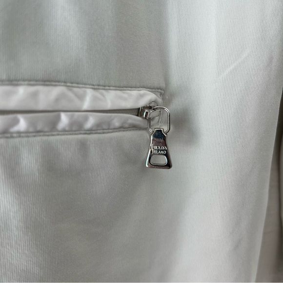 PRADA Red Tab Nylon Turtleneck with Zipper Pocket in White Size S - Picture 5 of 8